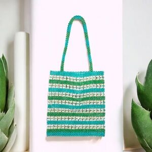 BALI WOODEN BEADSCAPE BAG
Blue, Green, White